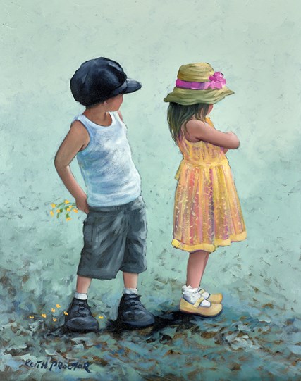 Say it with Flowers by Keith Proctor - Original Painting on Stretched Canvas